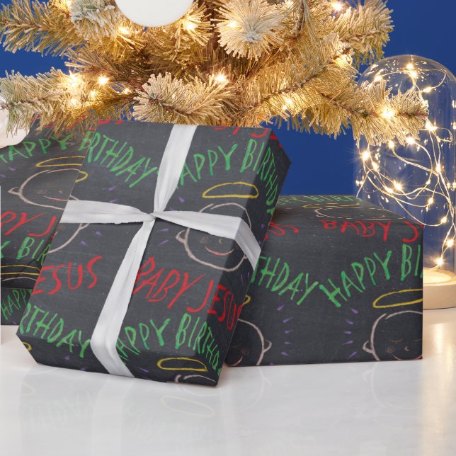 Happy Birthday Jesus - Christmas Christian Christ Wrapping Paper (Holidays)
