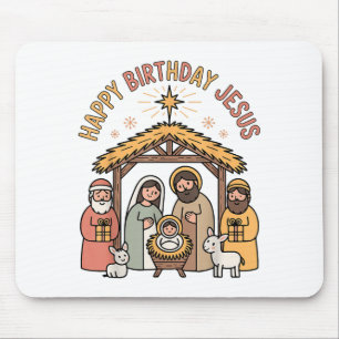 Happy Birthday Jesus Christmas Christian Outfit To Mouse Mat