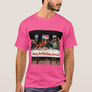 Happy Birthday Jesus Christmas Funny Theme T-Shirt