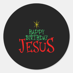 Happy Birthday Jesus Christmas Happy Birthday Jesu Classic Round Sticker