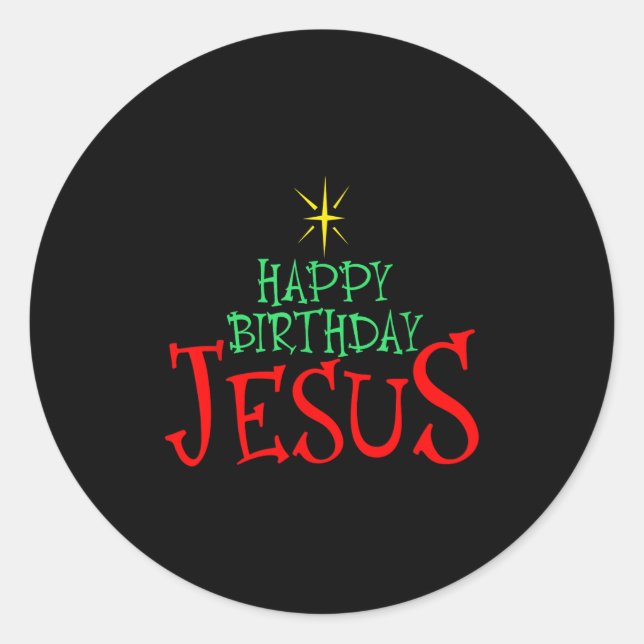 Happy Birthday Jesus Christmas Happy Birthday Jesu Classic Round Sticker (Front)