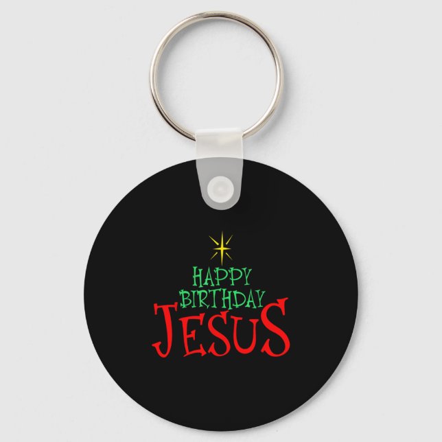 Happy Birthday Jesus Christmas Happy Birthday Jesu Key Ring (Front)