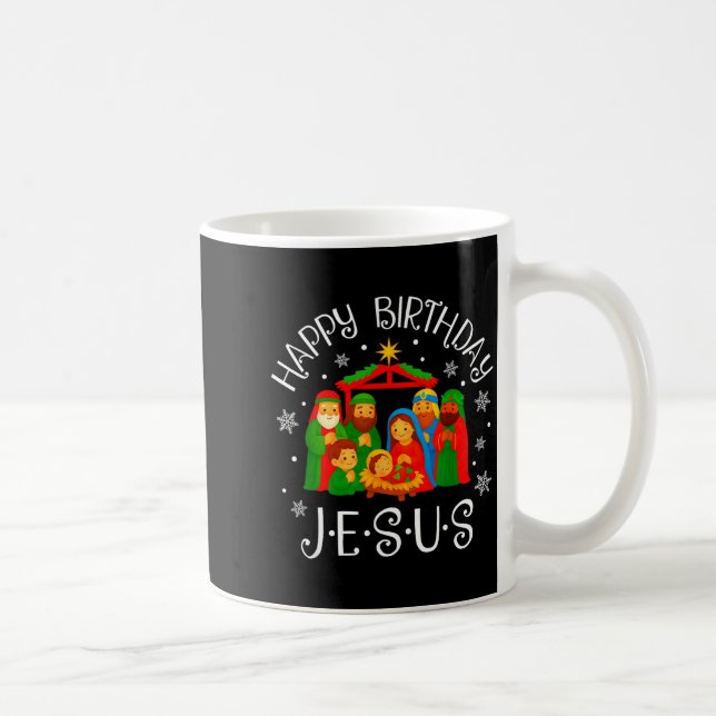 Happy Birthday Jesus Christmas Pajamas Xmas Squad  Coffee Mug (Right)