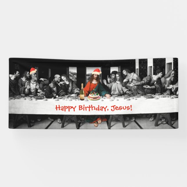 Happy Birthday, Jesus! Funny Christmas Banner (Horizontal)