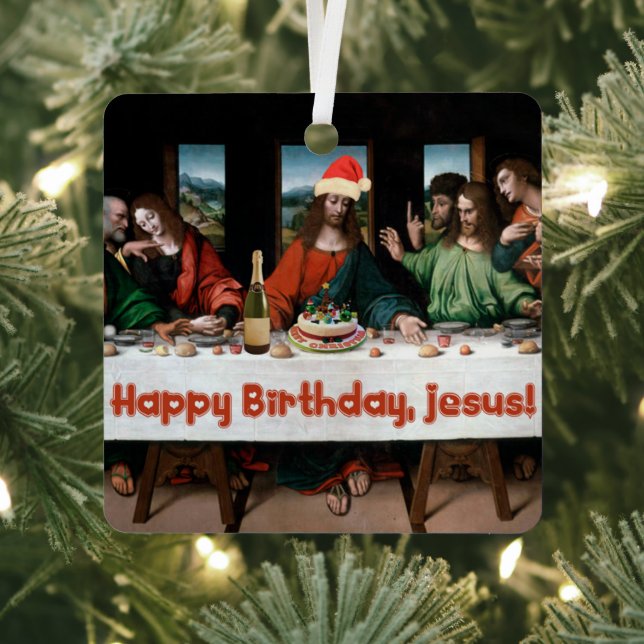 Happy Birthday, Jesus! Funny Christmas Ornament (Insitu)