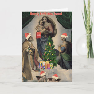 Happy Birthday, Jesus! Funny remake of Raphael Holiday Card