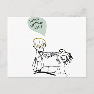 happy birthday jesus holiday postcard