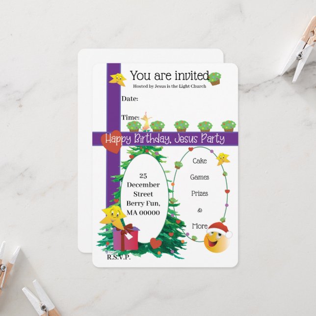 Happy Birthday, Jesus Invitation (Front/Back In Situ)