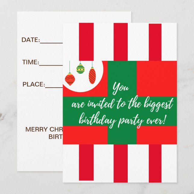 HAPPY BIRTHDAY JESUS INVITATION (Front/Back)