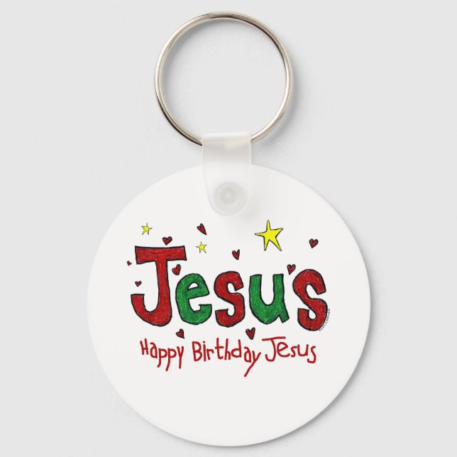 Happy Birthday Jesus Key Ring (Front)