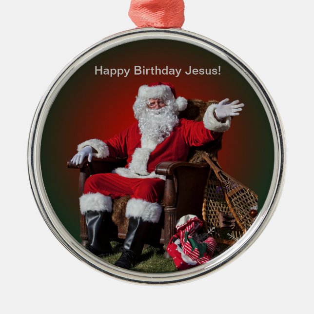 HAPPY BIRTHDAY JESUS METAL TREE DECORATION (Front)
