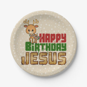 Happy Birthday Jesus Paper Plate