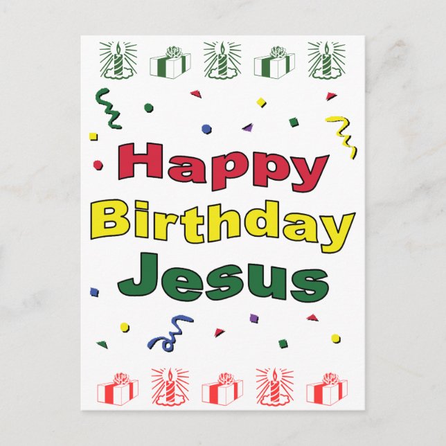 Happy Birthday Jesus Postcard (Front)