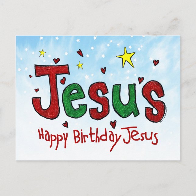 Happy Birthday Jesus Postcard (Front)