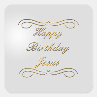 Happy Birthday Jesus Square Sticker