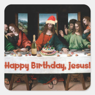 Happy Birthday, Jesus! Square Sticker