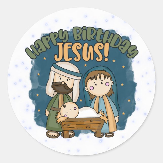 Happy Birthday Jesus Stickers (Front)
