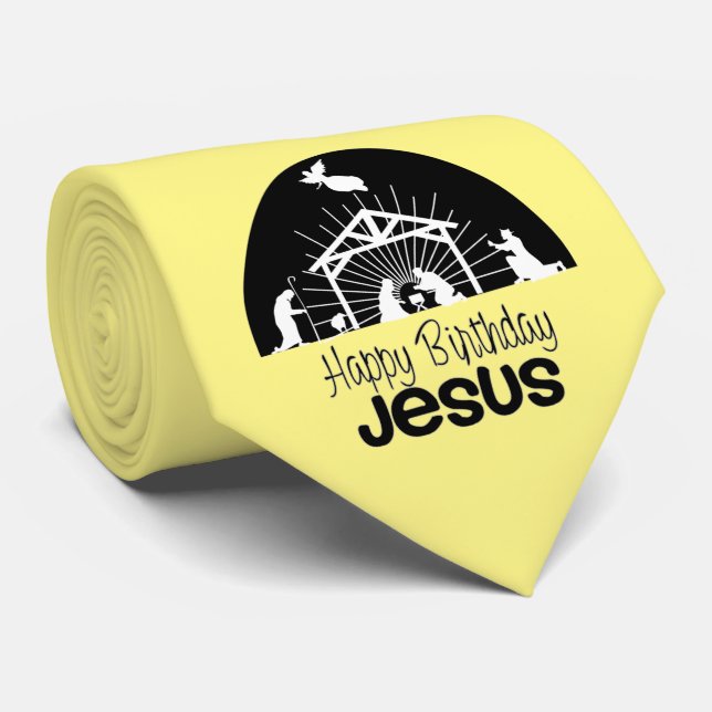Happy Birthday Jesus Tie (Rolled)