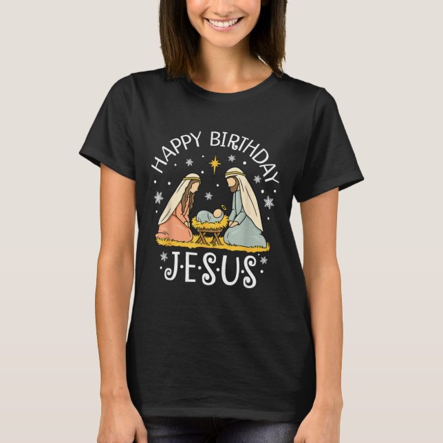 Happy Birthday Jesus Ugly Christmas Sweater Christ (Front)