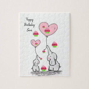 Happy Birthday Jigsaw Puzzle Elephant