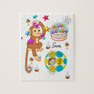 Happy Birthday Jigsaw Puzzle Monkey Two Year Old