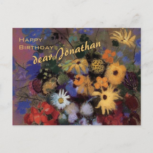 Happy Birthday Jonathan CC0603 Flower Postcard (Front)