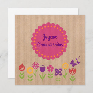 Happy birthday   Joyeux Anniversaire Card