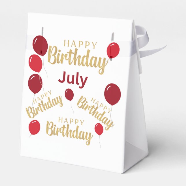 Happy birthday July birthdays Favour Box (Back Side)