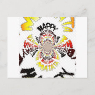 Happy Birthday just Hakuna Matata Gifts Design Art Postcard