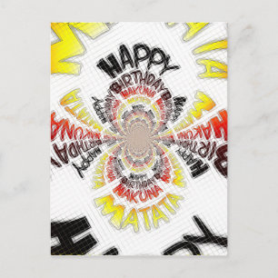 Happy Birthday just Hakuna Matata Gifts Design Art Postcard