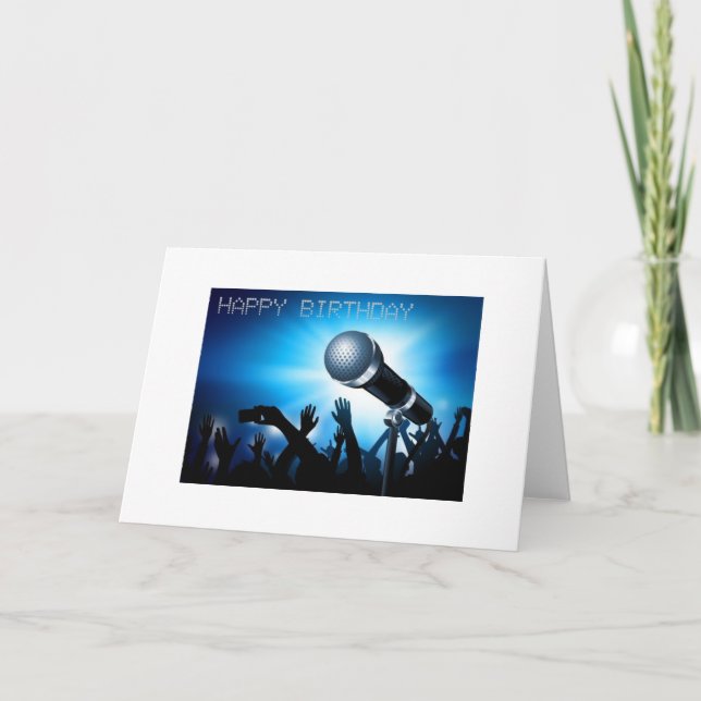 Happy Birthday - Karaoke Style Design Card (Front)