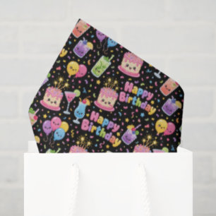 Happy Birthday Kawaii Art Party Tissue Paper