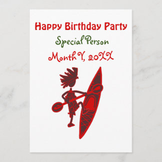 Happy Birthday Kayaker Virtual Invitation