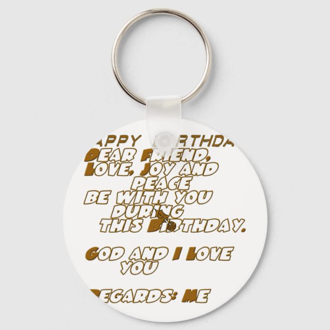 Happy Birthday Key Ring (Front)