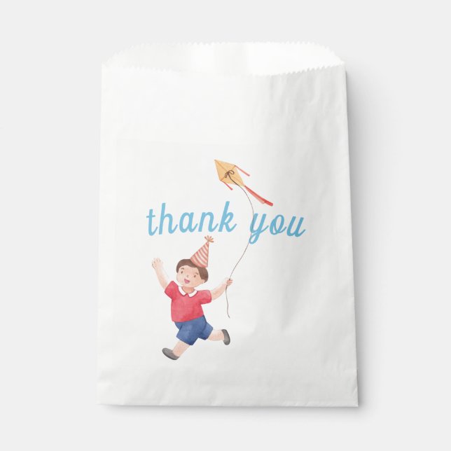 Happy Birthday Kids Boy Garden Thank You Favour Bags (Front)
