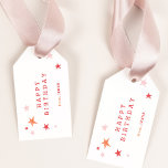Happy Birthday | Kids Gift Tags<br><div class="desc">Pretty star gift tag. Customise for any celebration,  birthday,  graduation,  farewell,  new baby.</div>