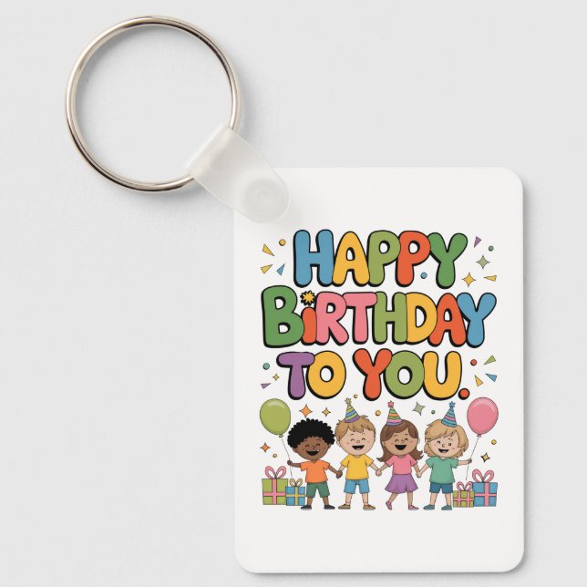 Happy Birthday Kids Key Ring (Front)