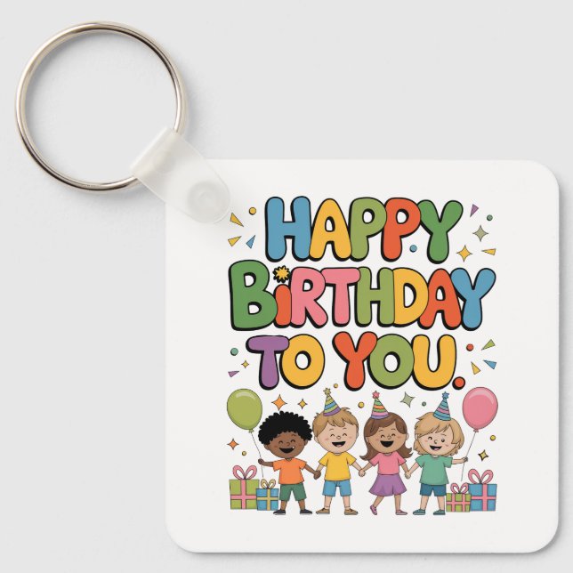 Happy Birthday Kids Key Ring (Front)