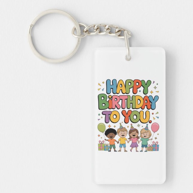 Happy Birthday Kids Key Ring (Front)