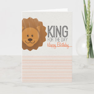 Happy Birthday, King For The Day, Greeting Card