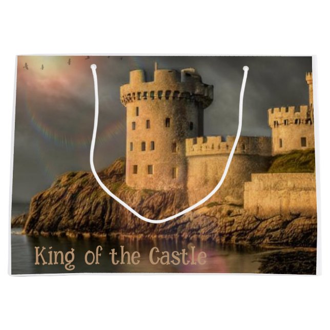 Happy Birthday King Of Castle Large Gift Bag (Front)