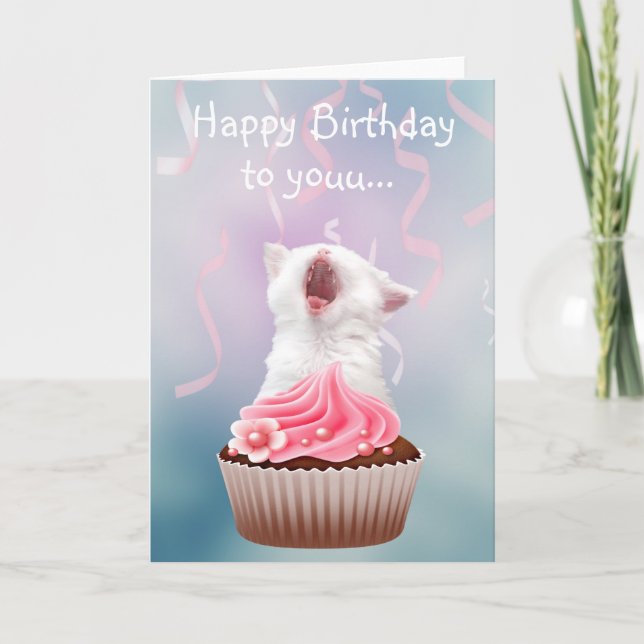 Happy Birthday kitten Card (Front)
