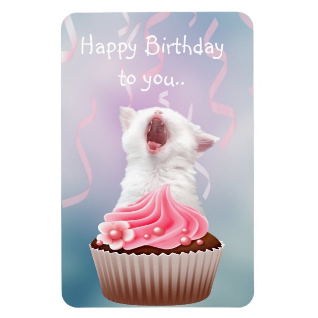 Happy Birthday kitten Magnet (Vertical)