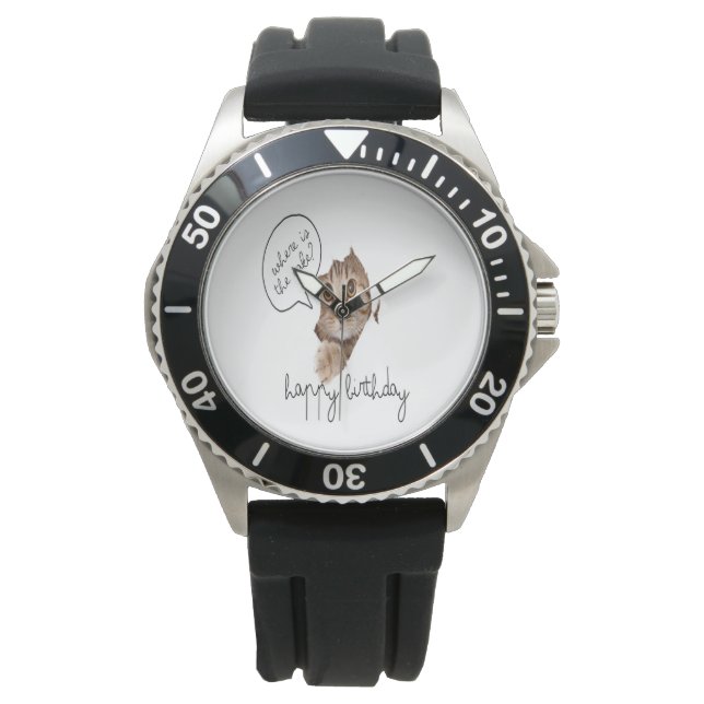 Happy birthday, kitty, cat father, cat mother watch (Front)