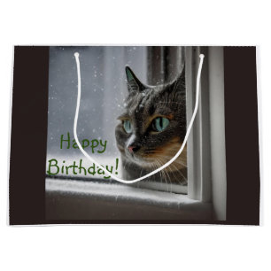 Happy Birthday Kitty Cat Large Gift Bag