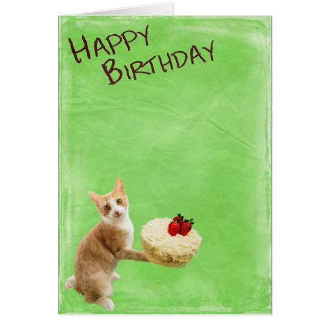Happy Birthday | Kitty with Cake (Front)