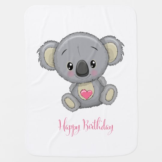 Happy Birthday Koala Baby Blanket Zazzle Co Uk