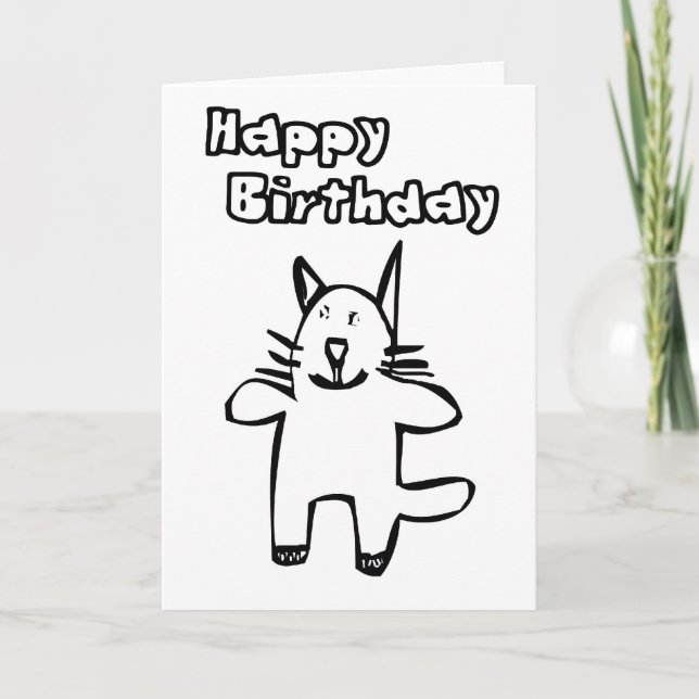 Happy Birthday Kool Kat Card (Front)