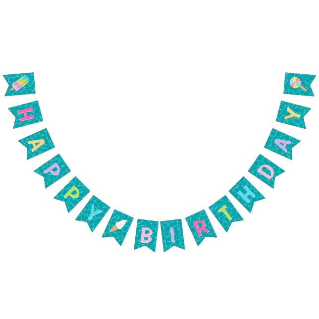 Happy Birthday l Pool Party l Dessert Floats Bunting (All)