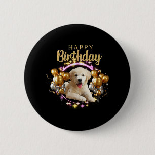 Happy Birthday Labrador Retriever 6 Cm Round Badge
